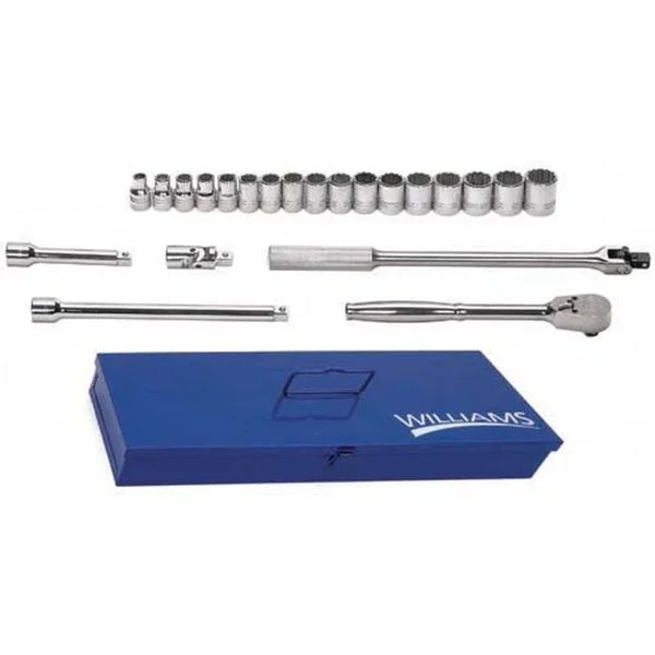 Williams MSS-22F 1/2x22 Drive Socket/Tool Set - 12 Point, 22 Piece