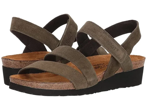 Naot Women's Kayla Sandal - Size: 43, Oily Olive Suede