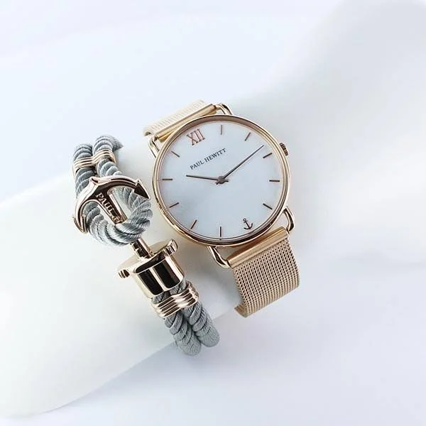 Paul Hewitt Phrep Nylon Rose Gold - Grey Bracelet - M