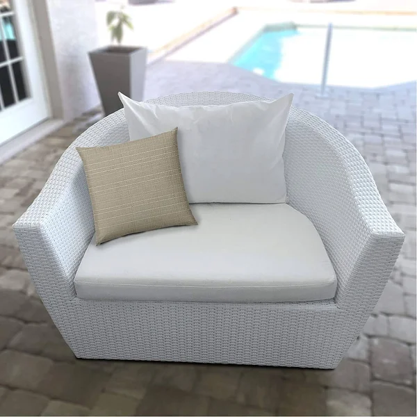Natural Indoor/Outdoor Pillow Sewn Closure by Color Graphic Modern Contemporary Polyester Water Resistant