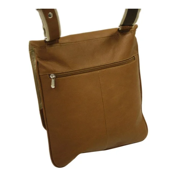 Piel Leather Small Vertical Messenger - Chocolate