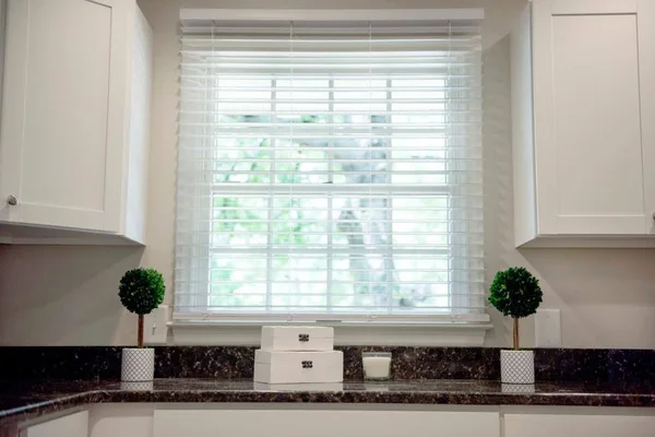 Wave Contour 2-in Slat Width 26-in x 60-in Cordless Soft White Faux Wood Room Darkening Full-view Standard Plantation Blinds, W