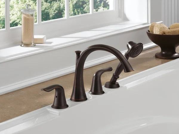Delta T4738-RB Lahara Roman Tub Trim with Hand Shower Venetian Bronze