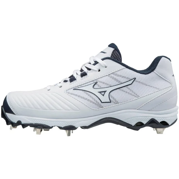 Mizuno - 9-Spike Advanced Sweep 4 Low Women's Metal Softball Cleat - White-Navy, Size 6