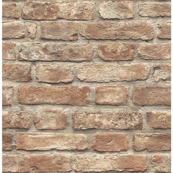 Scott Living 30.75-sq ft Red Vinyl Brick Self-Adhesive Peel and Stick Wallpaper, SLW3418