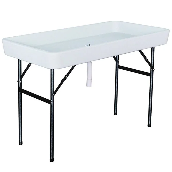 Modern Home 4-Inch Party Ice Bin Table with Skirt (Black), 47.5" x 23.9" x 32.3"