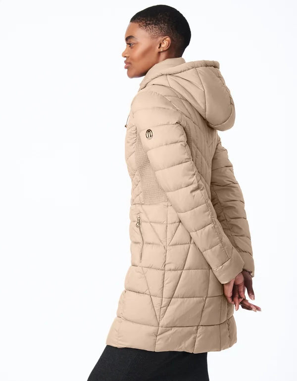 EcoPlume Packable Hooded Walker with Bib Peach Glow, Xs