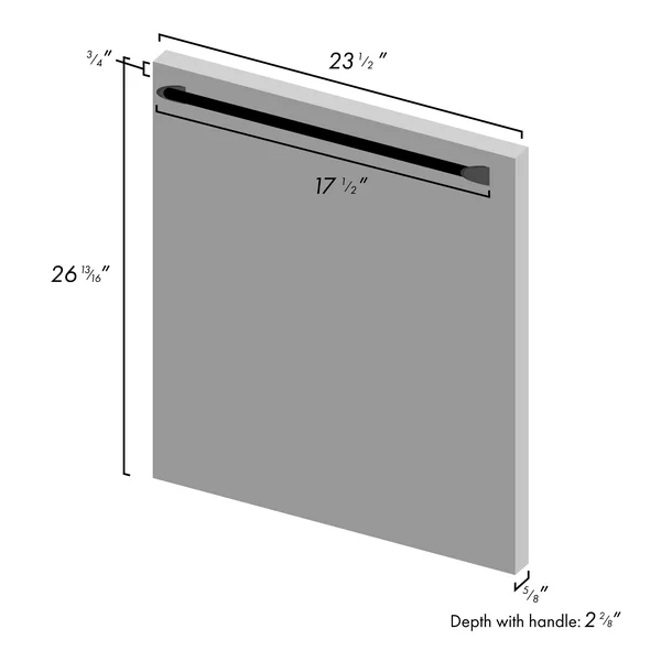 ZLINE Kitchen & Bath 24-in Dishwasher Panel in Red Matte with Traditional Handle (DP-RM-24)