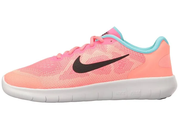 Nike Kids Free RN 2017 (GS) Running Shoe, Pink