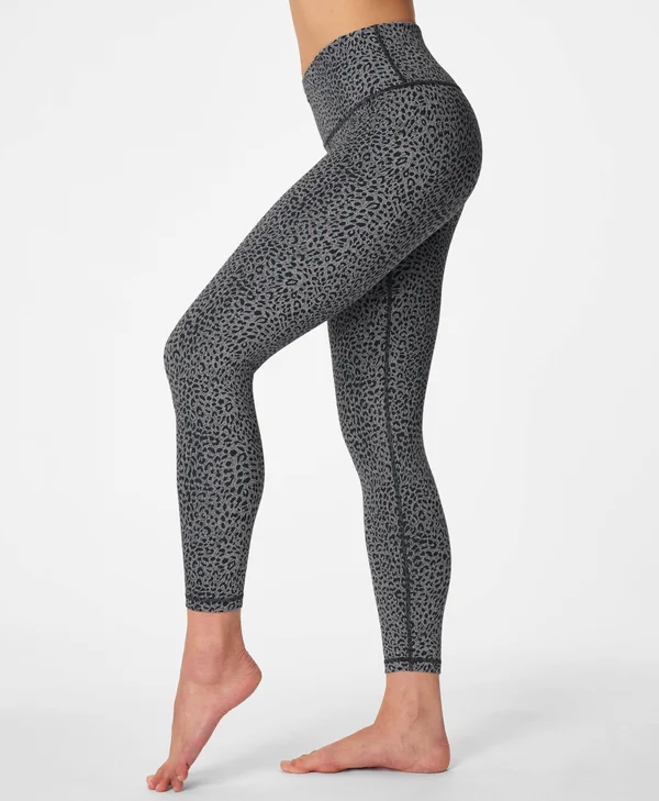 Sweaty Betty Flatter Me Jacquard 7/8 Workout Leggings, Grey, Women's Xs