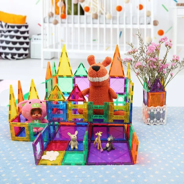 Children Hub 100pcs Magnetic Tiles Set Building Construction Toys for Kids