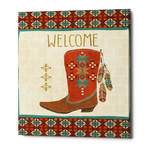 Epic Graffiti 'Southwest at Heart IV Flag' by Veronique Charron, Canvas Wall Art, 12 inchx16 inch, Size: 12 x 16, Beige