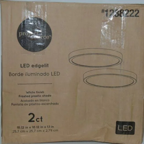 Project Source 2-Pack 10-in White Modern/Contemporary Integrated LED Flush Mount Light Energy Star, 41930