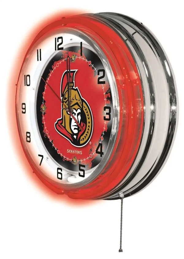 Holland Bar Stool 19x22 Ottawa Senators Neon Clock