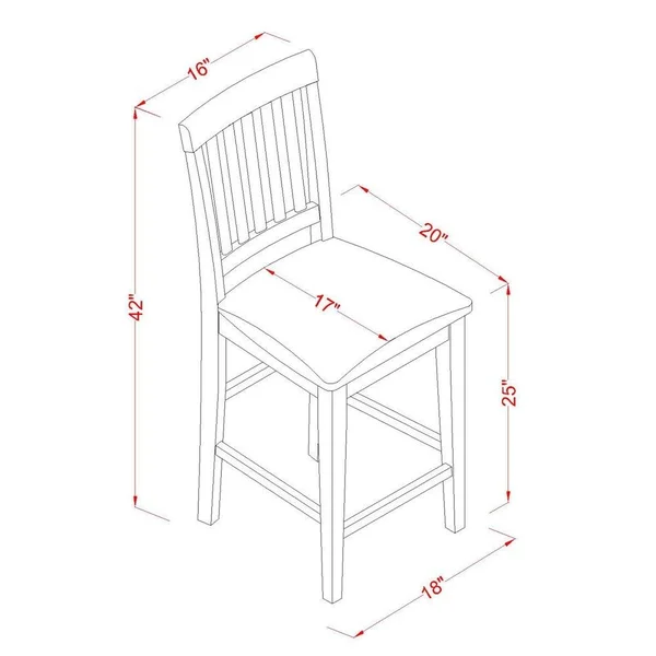 East West Furniture Vernon Counter Height Stool with Microfiber Seat - Set of 2, Buttermilk