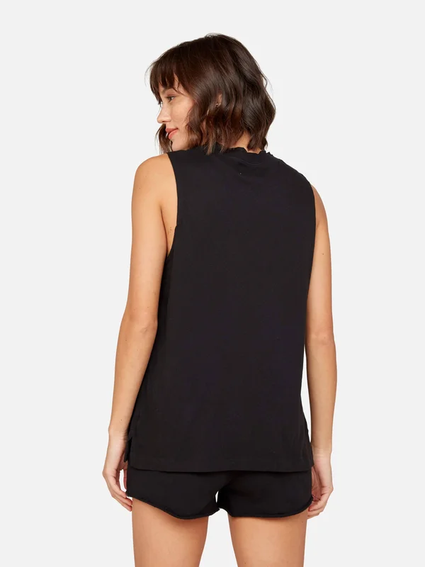 Organic Cotton Vintage Tank Jet Black, XL
