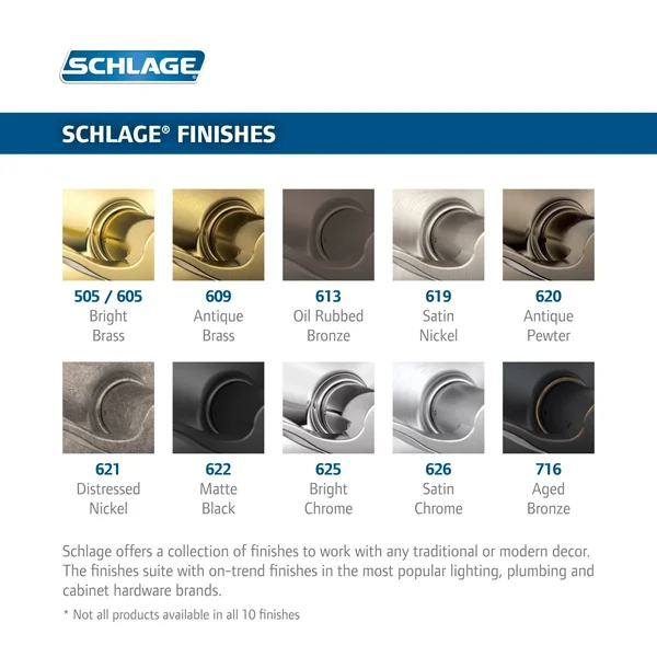 Schlage Camelot Lower Handleset Electronic Aged Bronze FE285CAM716ACCLH