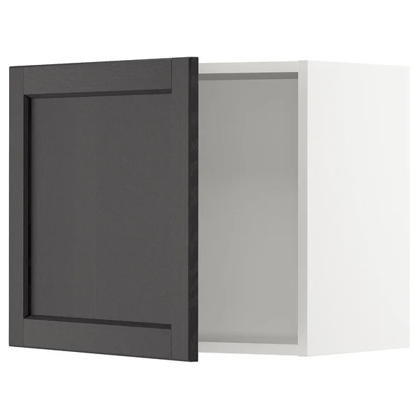 IKEA - SEKTION Wall Cabinet - white/Lerhyttan Black stained, 24x15x20