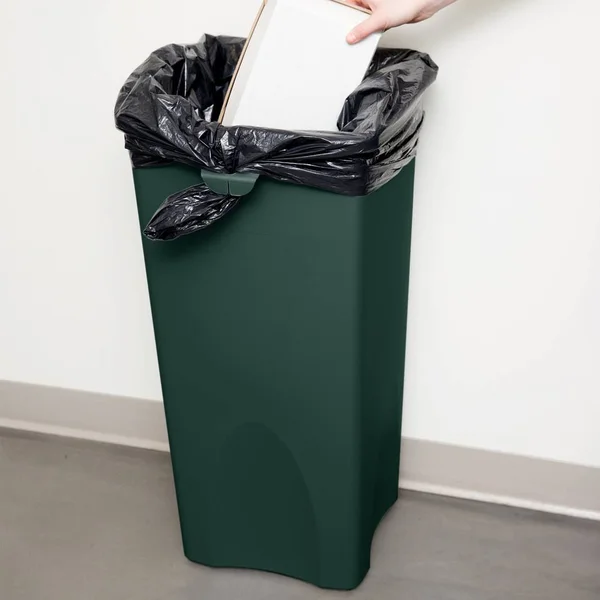 Rubbermaid 2031805 Untouchable Green 23 Gallon Square Trash Can