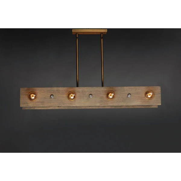 Maxim Lighting 25247WWDAB Plank 8-Light Pendant - Weathered Wood & Antique Brass