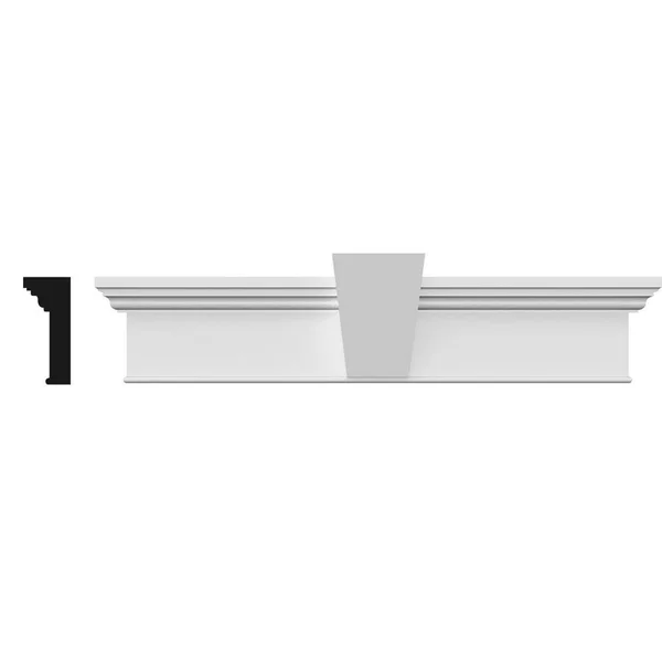 Ekena Millwork CRH07X174BTKF 174x22 Bottom Width x 178x22 Top Width x 7 1/4x22H x 1x22P, Craftsman Crosshead with Bottom Trim w