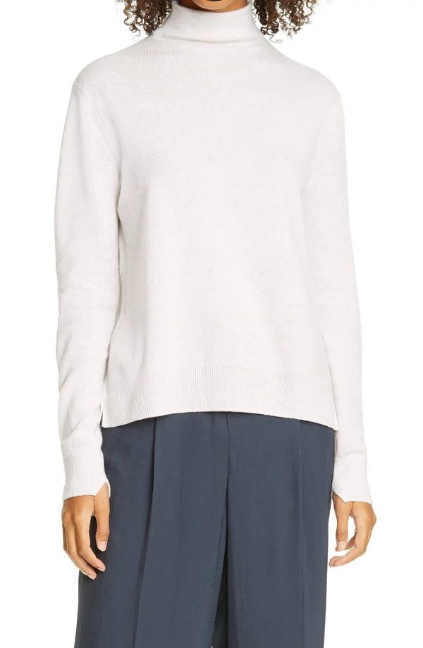 Vince Step Hem Wool & Cashmere-Blend Turtleneck Small - Red