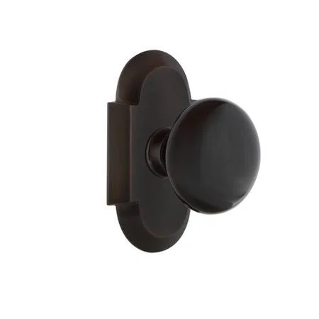 Nostalgic Warehouse 700770 Black Porcelain Double Dummy Door Knob with Cottage Plate Finish: Timeless Bronze