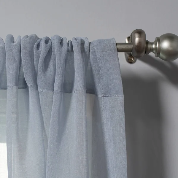 Solid Color Basic Sheer Curtain Set of Two Panels, Rod Pocket - 54 x 95 - 95 Inches - Grey