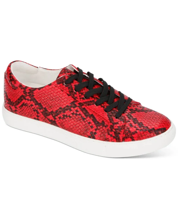 Kenneth Cole Women's Kam Snake-Embossed Sneakers - Red