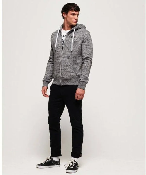 Superdry Orange Label Full Zip Hoodie Grey