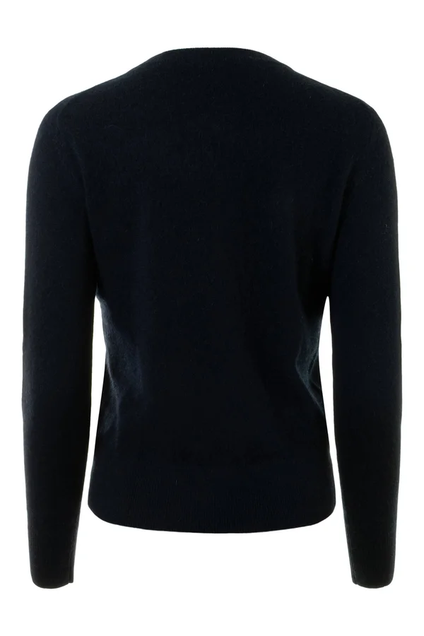 White + Warren Black Cashmere Classic Crewneck Sweater - Black, M