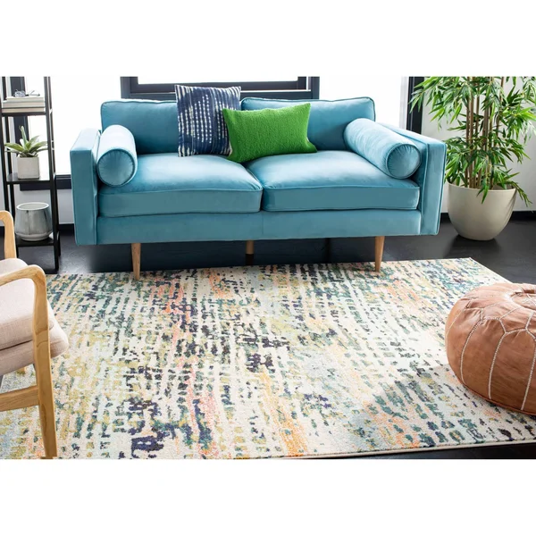 Safavieh Madison 454 Area Rug, Beige, Navy, 4& x 6& Rectangle