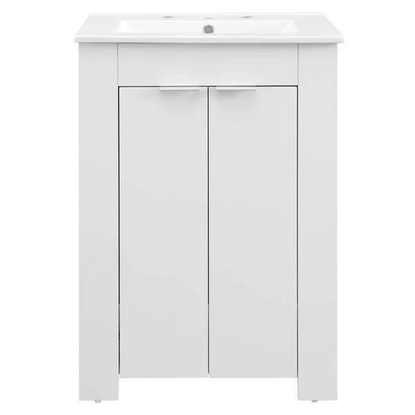 Maybelle 24x22 Bathroom Vanity Gray White Modway