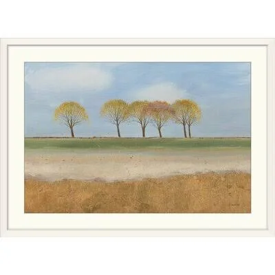 &Landscape Horizon& by Anifa Painting Print Winston Porter Format: White Frame - Size: 24x22 H x 32x22 W x 1x22 D