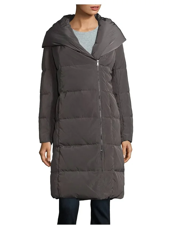 Cole Haan Women's Portrait Collar Puffer Coat - Merlot - Size Xxs