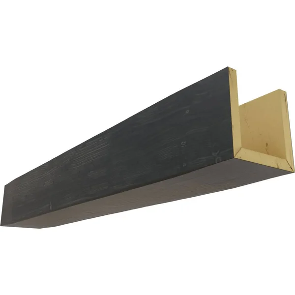 Ekena Millwork BMSD3C0120X040X144ES 12x22W x 4x22H x 12&L 3-Sided (U-beam) Sandblasted Endurathane Faux Wood Ceiling Beam - Aged