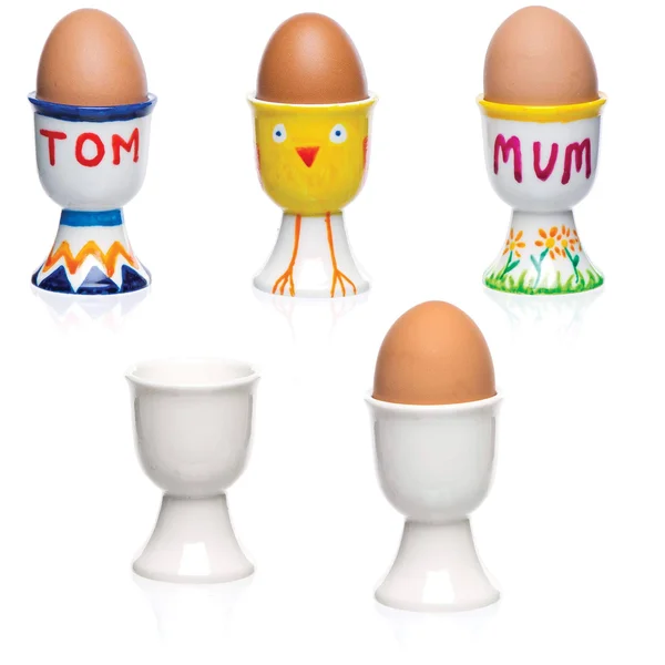 Baker Ross Egg Cups - Easter Crafts for Kids to Decorate, Personalise and Use (Box of 4), 70mm, White