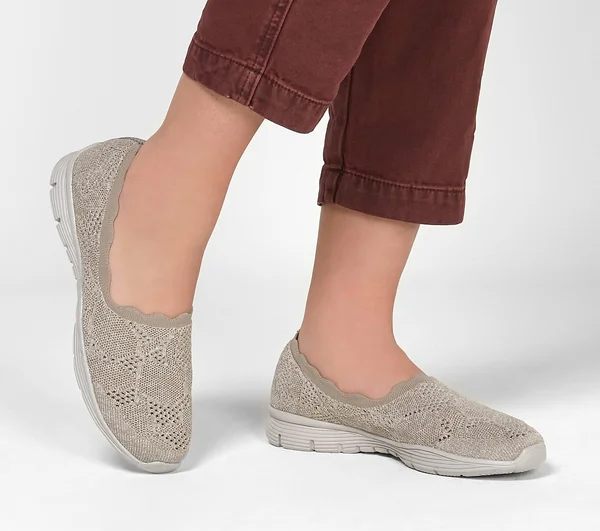 Skechers Women's Seager Bases Covered Slip On, Taupe