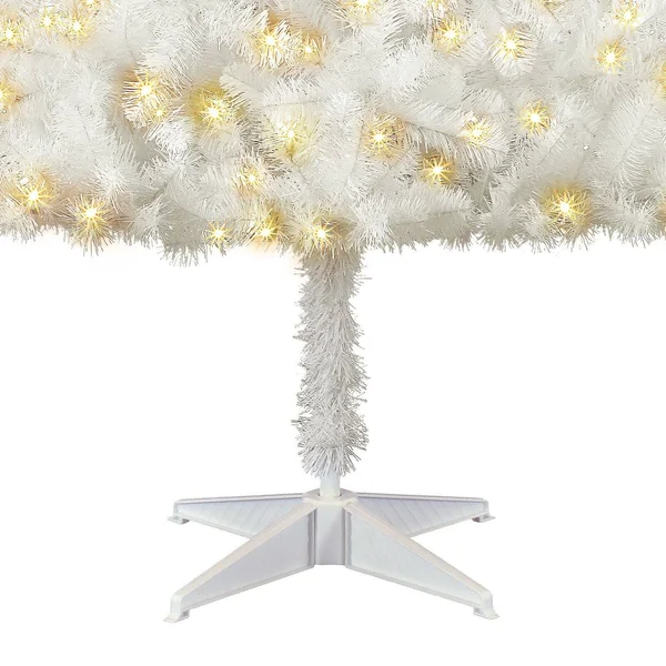 Holiday Time Pre-Lit 6.5& Madison Pine White Artificial Christmas Tree Clear-Lights