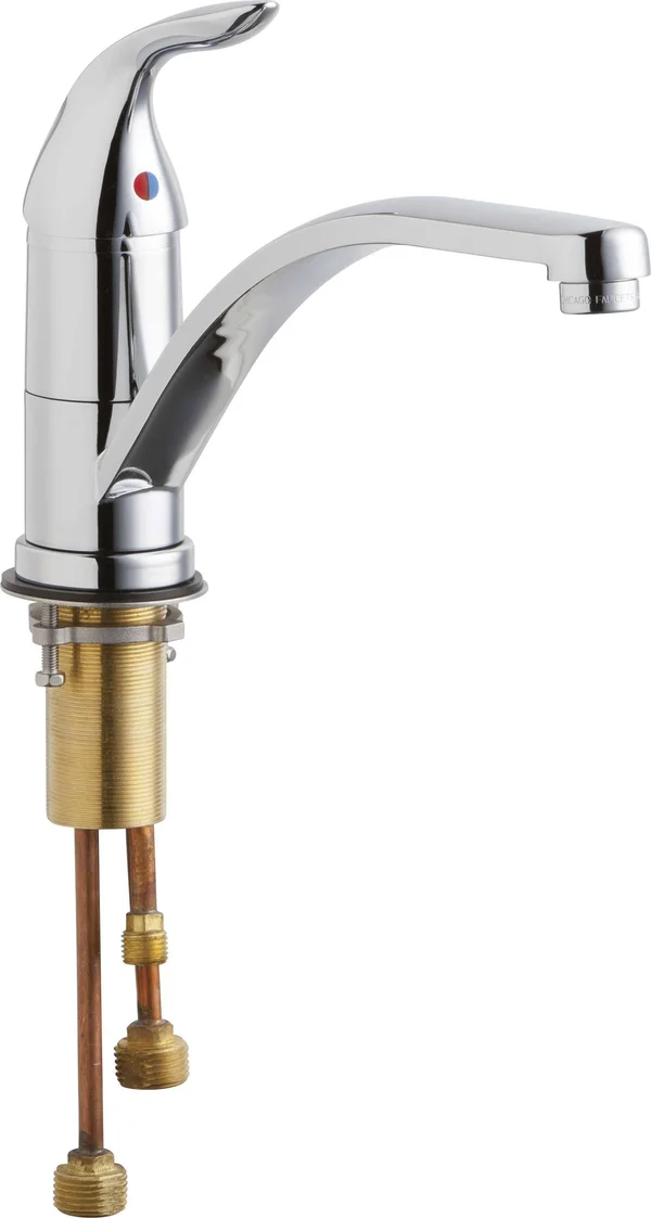 Chicago Faucets - 430-ABCP Single Lever Hot and Cold Water Mixing Sink Faucet