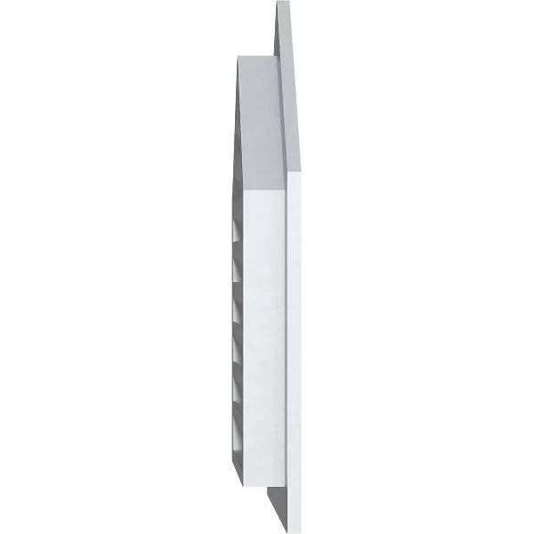 12 inchw x 16 inchh Peaked Top Gable Vent (17 inchw x 20 5/8 inchh Frame Size) 4/12 Pitch: Functional, PVC Gable Vent w/ 1 inch