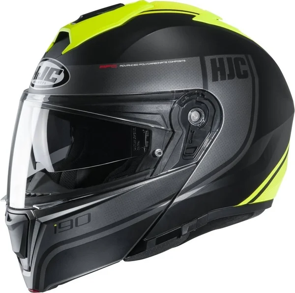 HJC i90 Davan Helmet, black-yellow, Size M