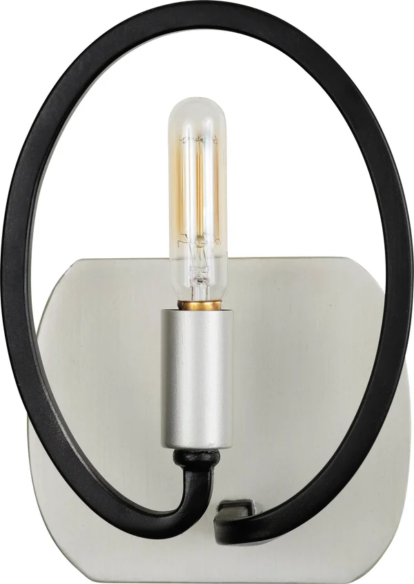 Varaluz Eliptico 1 Light Bath - Silverado/Black - 316B01SOBL
