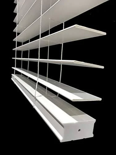 2 inch Cordless Faux Wood Blind 68.5 inch W x 60 inch H, Inside Mount
