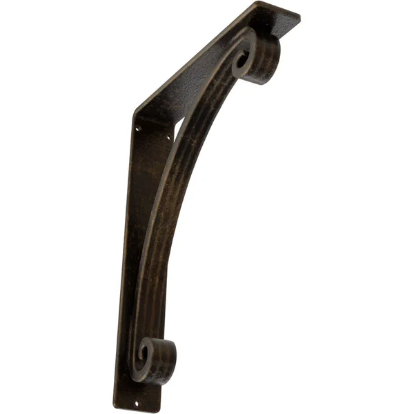 Legacy Wrought Iron Bracket Antiqued Brass 2x22W x 10x22D x 12x22H - (Triple Center Brace)