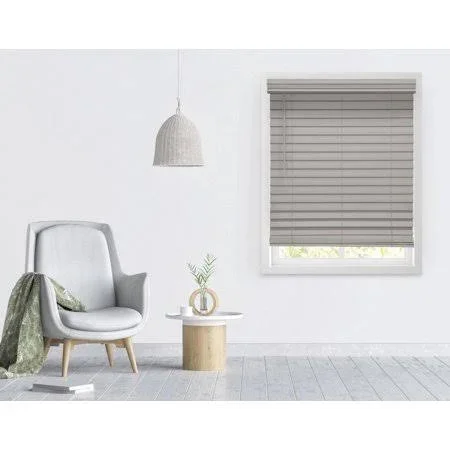 Richfield Studios 2.5 inch Cordless Faux Wood Blinds, Graystone, Size: 44 x 64