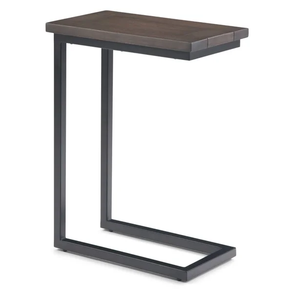 18x22 Rhonda Solid Mango Wood C Side Table Walnut Brown - Wyndenhall