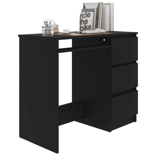 vidaXL Desk White 35.4x22x17.7x22x29.9x22 Chipboard, 801373