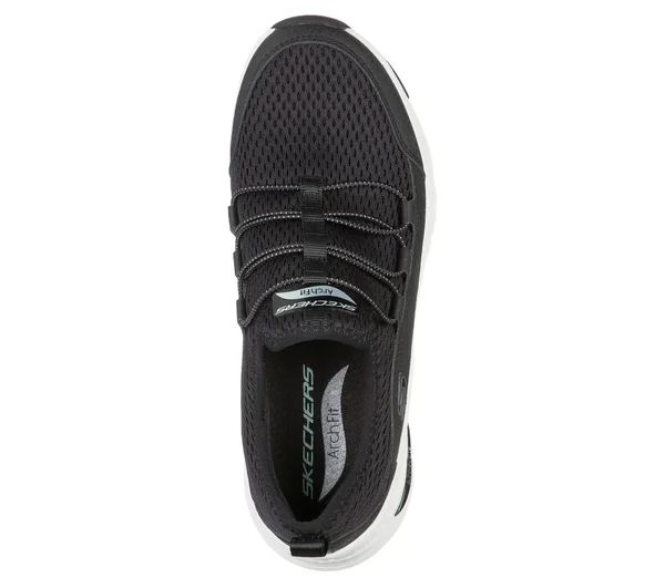 Skechers Women's Arch Fit Lucky Thoughts Sneaker, Black/White