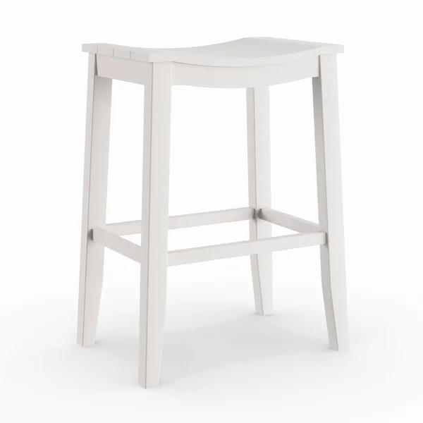 The Gray Barn Mule Patch White Finish Saddle Counter Stool - 25x22H x 18x22W x 12x22D - Counter Height - 23-28 in.